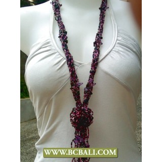 Long Fashion Necklace wrap Beading mix Stone and Flower Rose